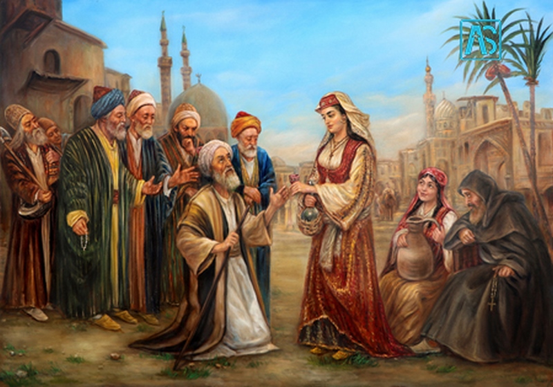 منظره شیخ صنعان و دختر ترسا