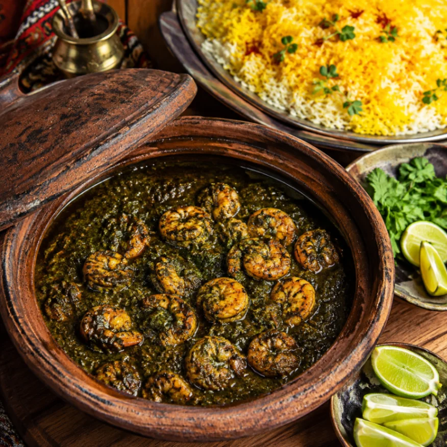 قلیه میگو و خورشت میگو با تمر هندی
